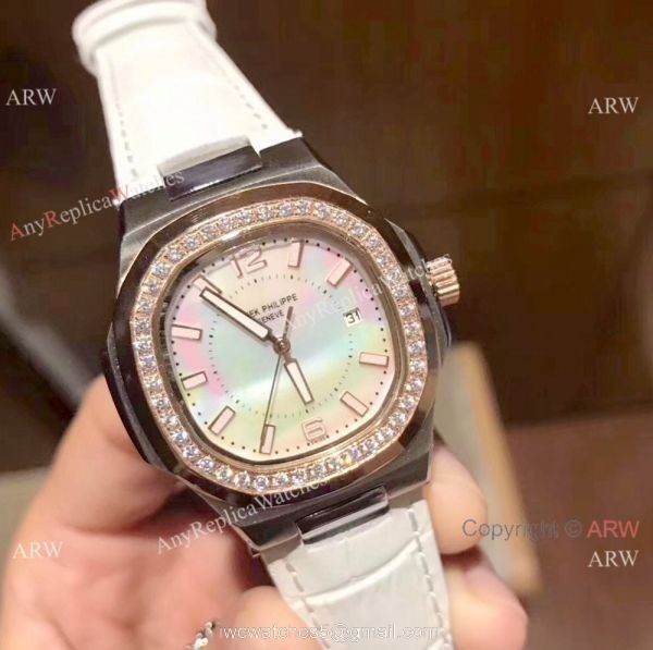 Patek Philippe Nautilus Womens Diamond watch White MOP Face 1