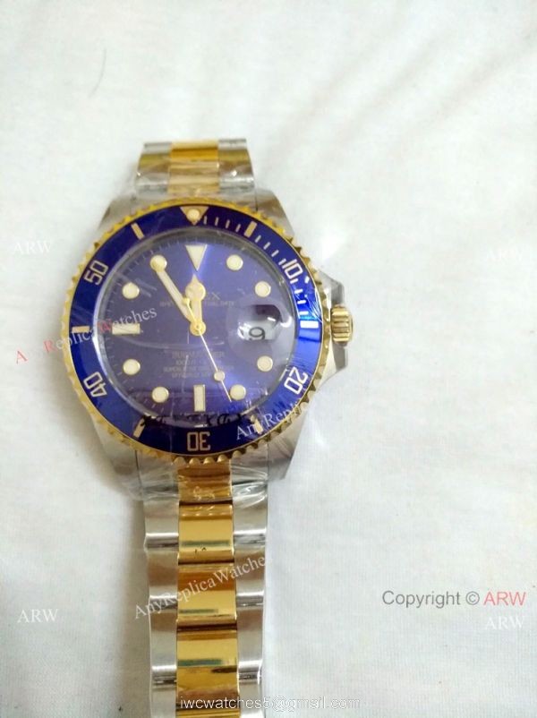 NOOB FACTORY 41MM ROLEX SUBMARINER WATCHES TWO TONE BLUE BEZEL 1