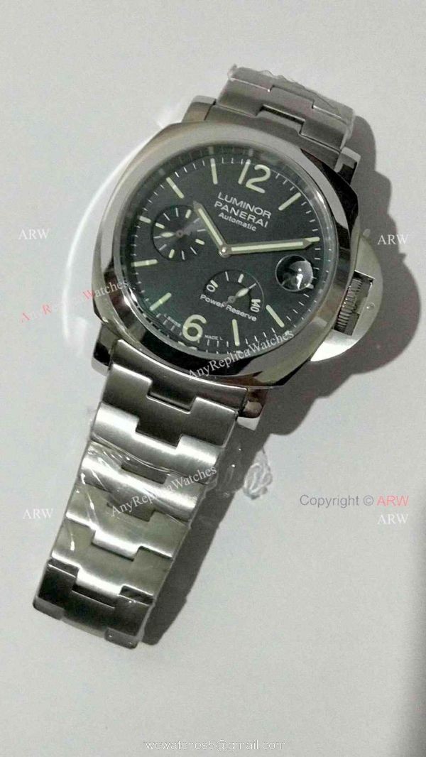 Officine Panerai Firenze PAM090 Power Reserve Watch / Panerai Luminor Steel Bracelet 1