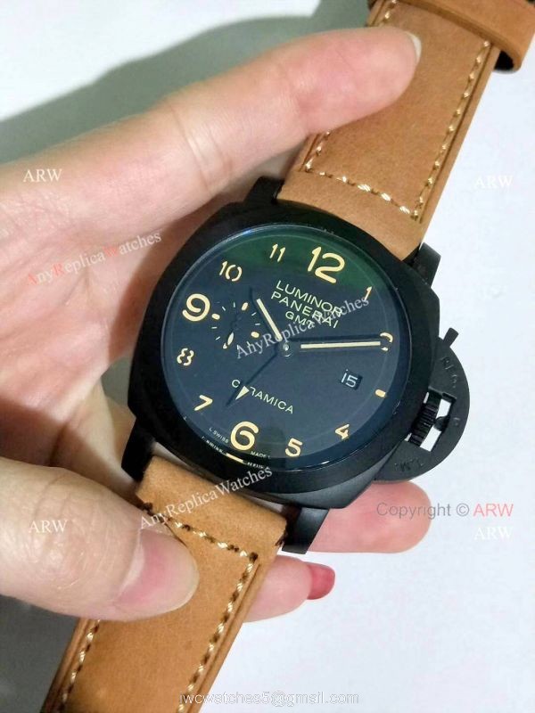 Copy Panerai Luminor GMT PAM0441 Watch Black Steel 44mm 1