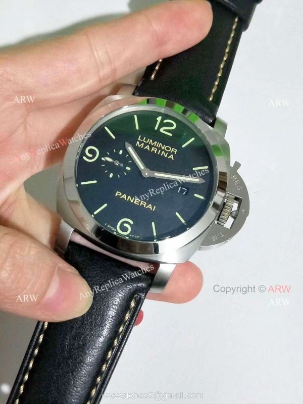 Buy Fake Panerai Watch Luminor Marina Pam 312 Black Leather Wrist 1