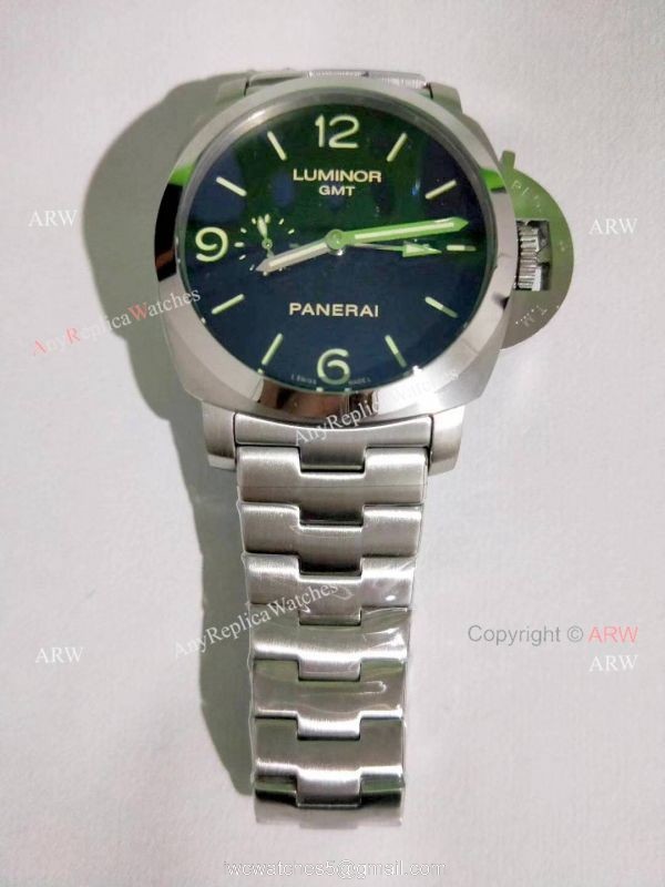 Replica Luminor GMT PAM 320 Panerai Bracelet Stainless Steel Watch 1