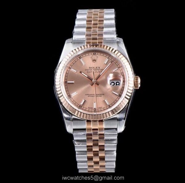 Swiss Grade 2 Tone Rose Gold Rolex Datejust 36mm Jubilee Watch AR Factory 1