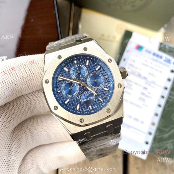 Audemars Piguet Royal Oak Perpetual Calendar Watches Stainless Steel Gray Dial 1