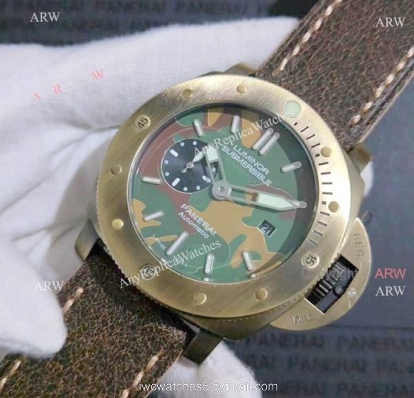 Panerai Luminor Submersible 47 Automatic Replica Watches Camouflage Dial 1