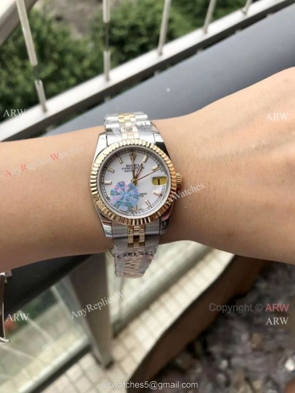 Best Quality Rolex Datejust Gold White Face 31mm Watches Rolex 16233 Fake 1