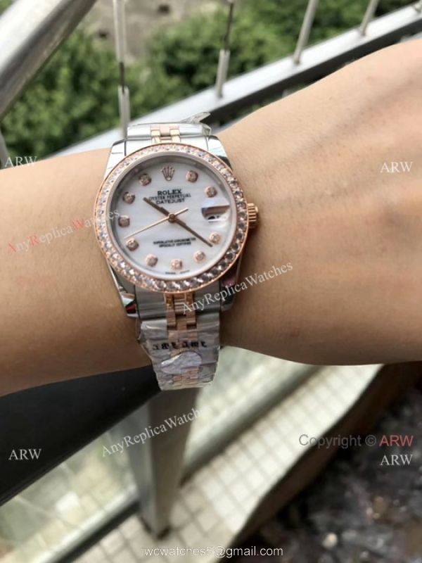 Copy Rolex Datejust 2-Tone Rose Gold Diamonds Watch 31MM 1