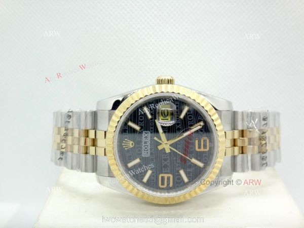 Rolex Oyster Perpetual Datejust Jubille Bracelet Black Rolex Dial Copy Watch 1