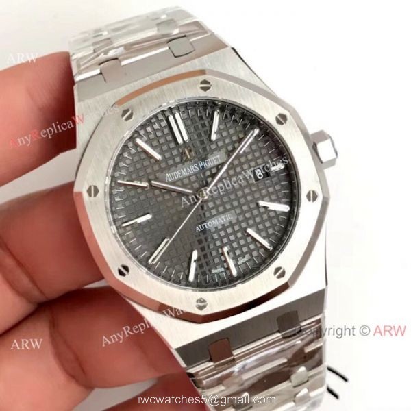 Fake Audemars Piguet Royal Oak 41mm Watch Stainless Steel Gray Rhodium Dial 1