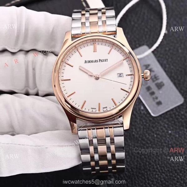 High Quality Audemars Piguet Two Tone Rose Gold White Face Watch 1