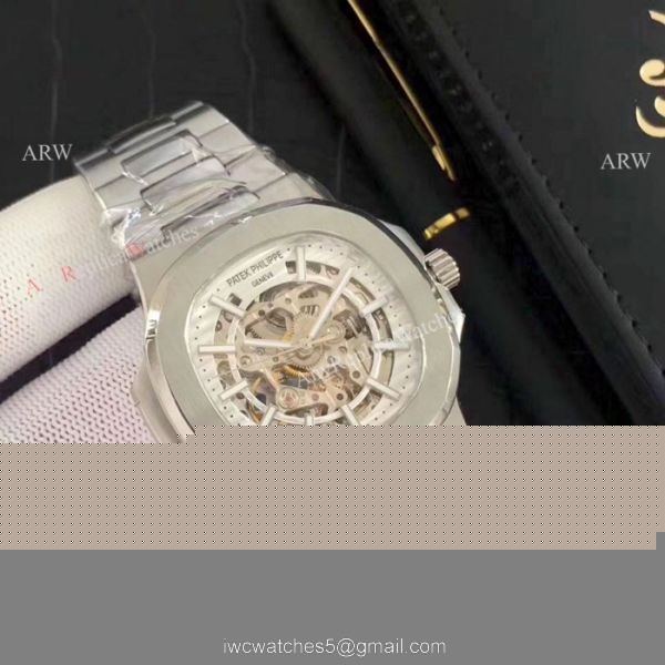 New Copy Patek Philippe Nautilus Stainless Steel Hollow Watches 1