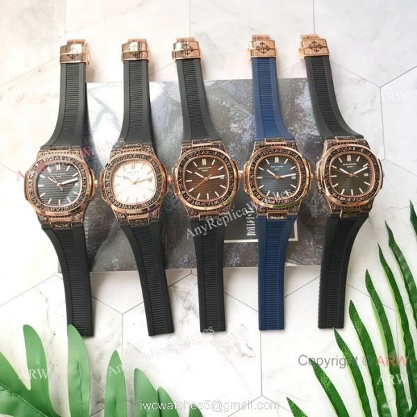 Replica Patek Philippe Engraving Nautilus Rose Gold Watch 42mm 1
