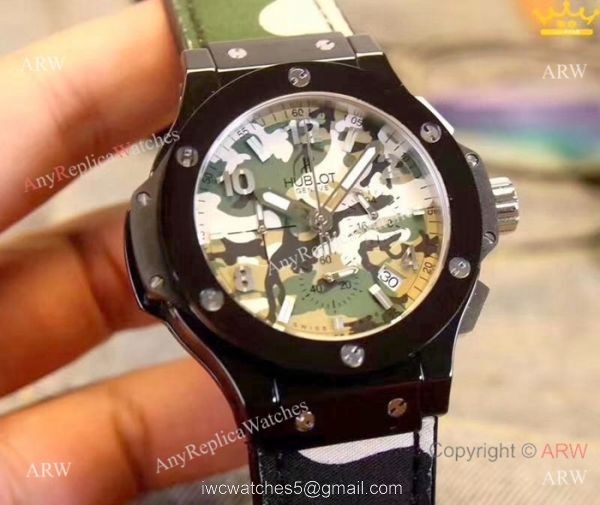 High Quality Hublot Big Bang Men Watch Black Case Camouflage Dial 1