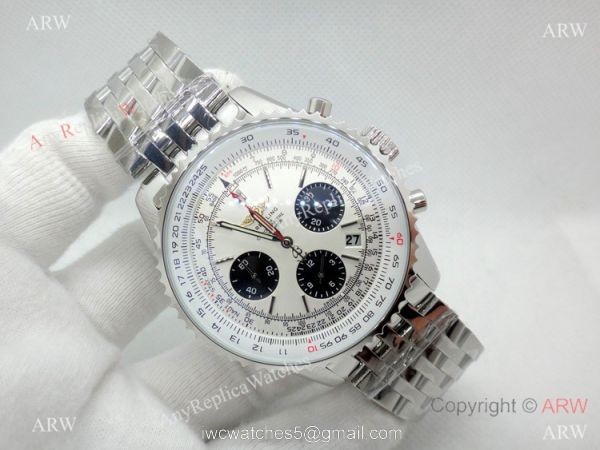 Breitling 1884 Chronometre Navitimer 01 Stainless Steel White Watch 46mm 1