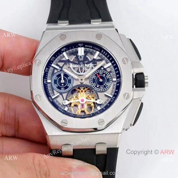 Audemars Piguet Royal Oak offshore Solid Black Watch Fake AP Skeleton 1