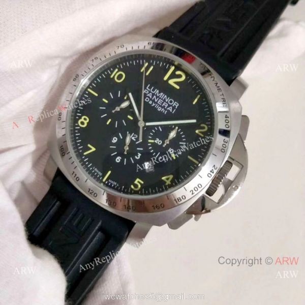 Copy Officine Panerai Firenze 1860 Quartz Watch SS Black Rubber Strap 1