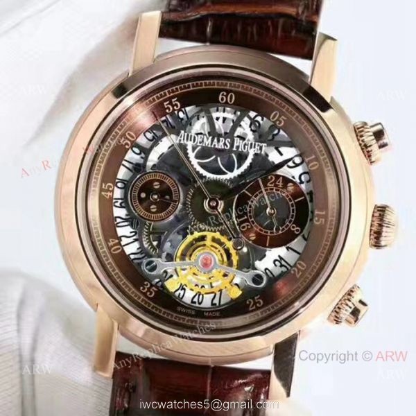 Copy Audemars Piguet Jules Audemars Watches Rose Gold Skeleton Dial 1