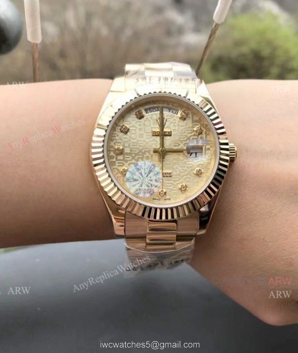 Rolex Day Date President Replica Micro Dial Diamond Bezel Watch 36mm 1