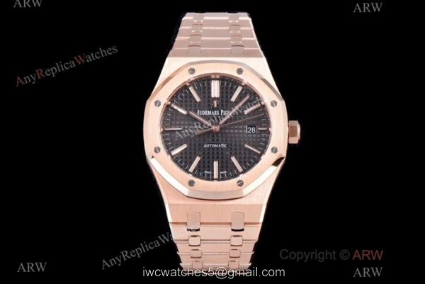 JF Replica Audemars Piguet Royal Oak Swiss 3120 Watches Rose Gold Silver Face 1