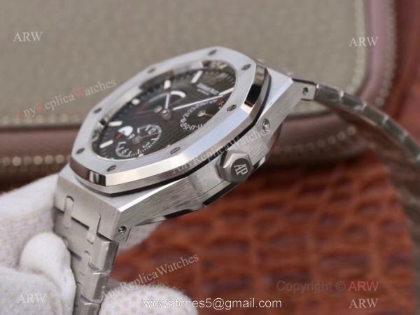 Swiss 2329 Audemars Piguet Royal Oak GMT Stainless Steel Black Dial Watch 1
