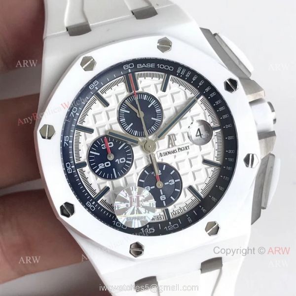 JF Replica Audemars Piguet Royal Oak Offshore Swiss 3126 Watch White Ceramic Case 1