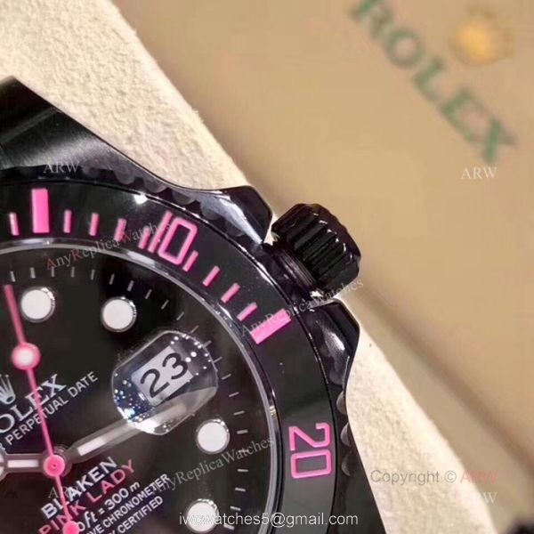 Rolex Blaken Replica Submariner Pink Lady 40mm Watch New Style 1