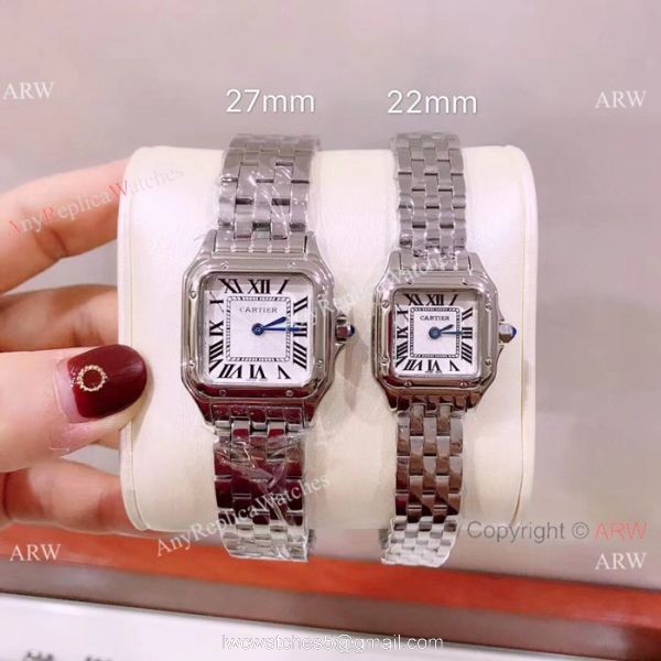 Panthere De Cartier Quartz Watches SS Rose Gold Bezel 1
