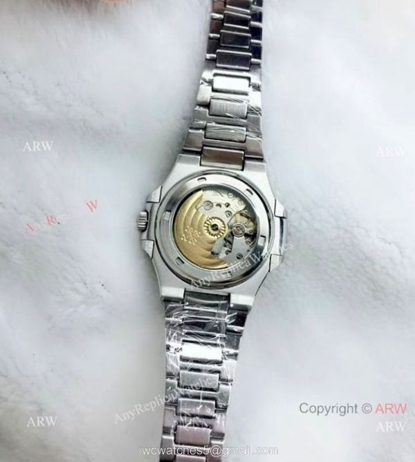 Fake Patek Philippe Nautilus Moon phase Watch SS Blue Face 1