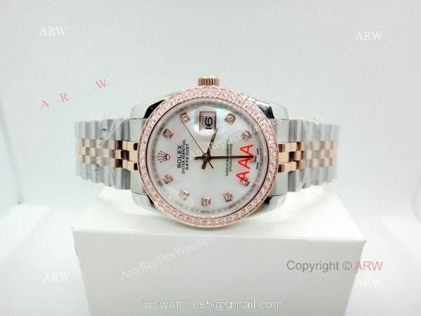 Copy Rolex Datejust Two Tone Rose Gold Jubilee Watch 34mm 1