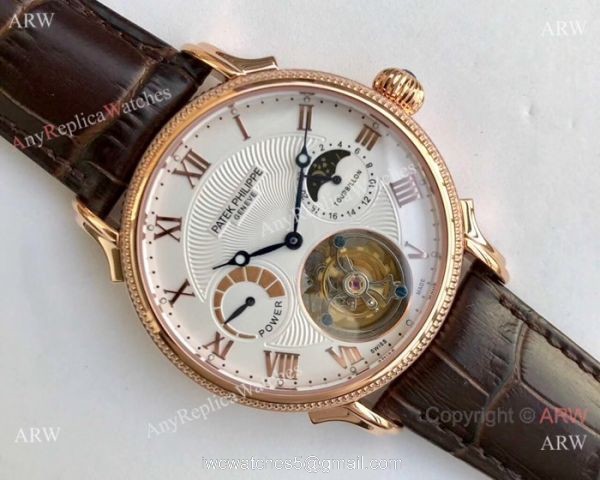 Swiss Copy Patek Philippe Tourbillon Moonphase Power Reserve Watch 42mm 1