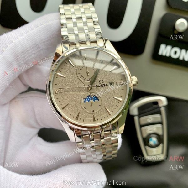 High Quality Omega Moon phase 43mm watch Gray Dial Fully Automatic Movement 1