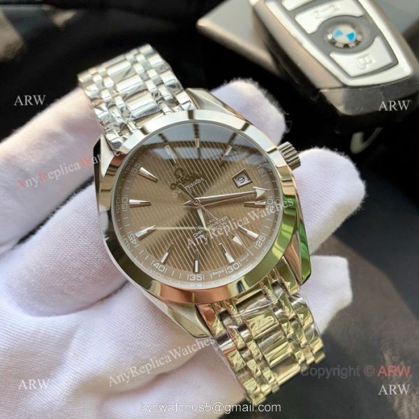 Omega Seamaster Aqua Terra Two Tone Gray Face Watches 42mm AAA Copy 1