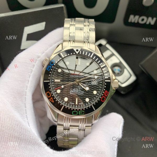 Omega Replica Watches James Bond Stainless steel Colorful bezel 1