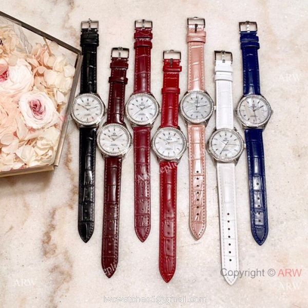 Copy Omega DeVille Co-Axial Cscapement Ladies 34mm watch Diamond bezel 1