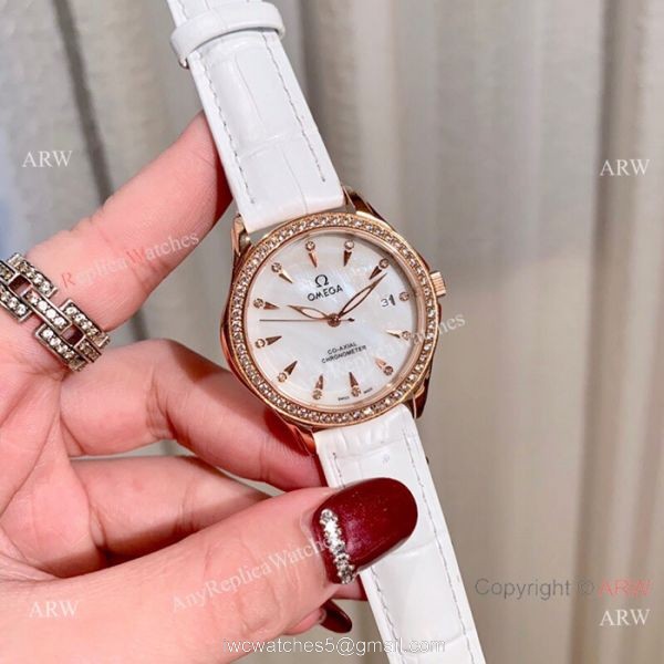 Omega DeVille Co-Axial Cscapement 34mm Watches Rose Gold Case 1