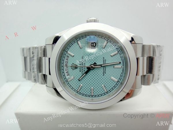 Stainless Steel Light Blue Dial Rolex Presidential Replica Watch DD 40mm 1