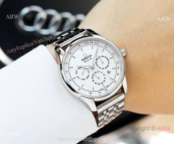 Omega De Ville Complications Omega Watch White Face Two Tone Rose Gold 41mm 1