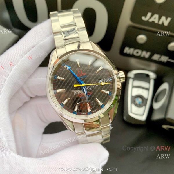 Omega Seamaster AQUA TERRA 8215 Two Tone Watch Swiss Copy 1