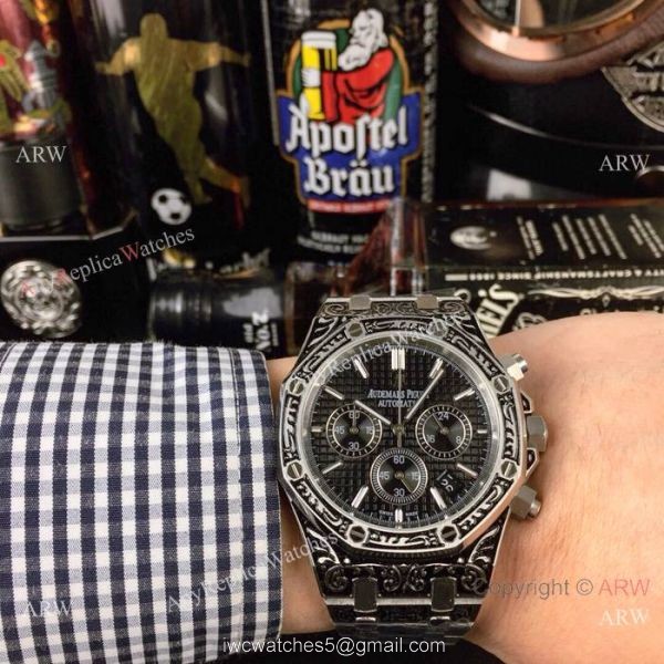 New Copy Audemars Piguet Royal Oak Tattoo Watch White Chronograph Face 1