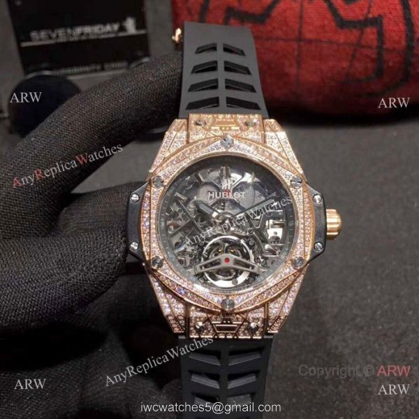 Copy Hublot Big Bang Special Edition Iced Out Full Diamond Watch Rose Gold Case 1
