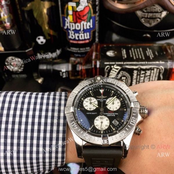 Best Replica Breitling COLT Chronograph Watch Blue Dial Blue Rubber Band 1