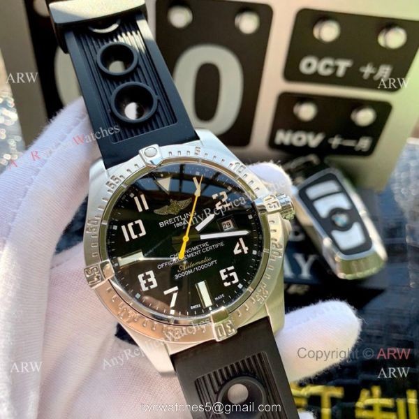 Copy Breitling Avenger II Seawolf Watches Black Dial w Blue hand 1
