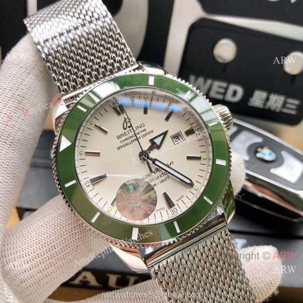 New replica Breitling Superocean Heritage Automatic Watches Blue Bezel White Dial 42mm 1