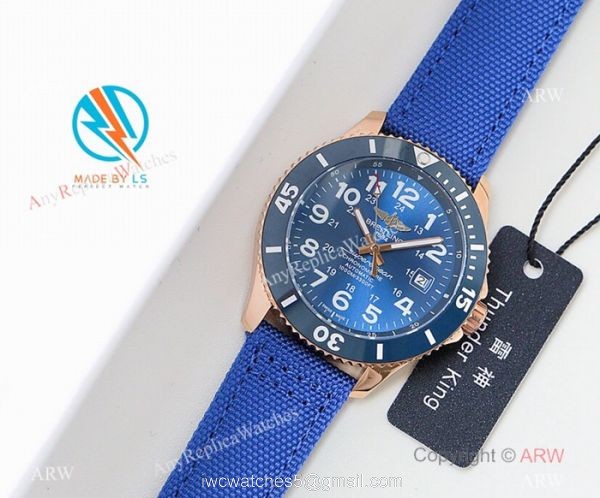 Swiss Replica Breitling Superocean II Black Dial Rose Gold Watch New 2019 1