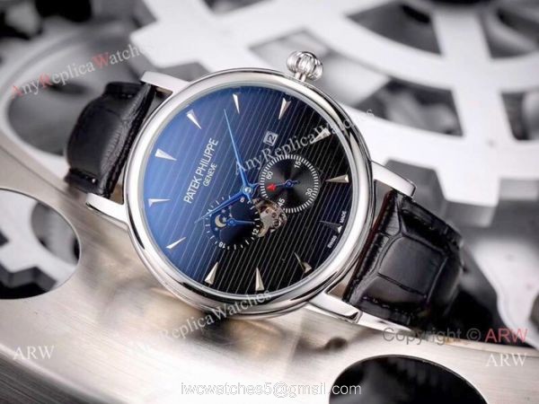 Patek Philippe Calatrava 42mm Copy Watches SS White Moonphase Dial 1