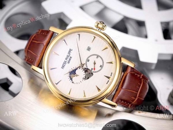 Patek Philippe geneve Calatrava Watch Gold Case Black Face 1