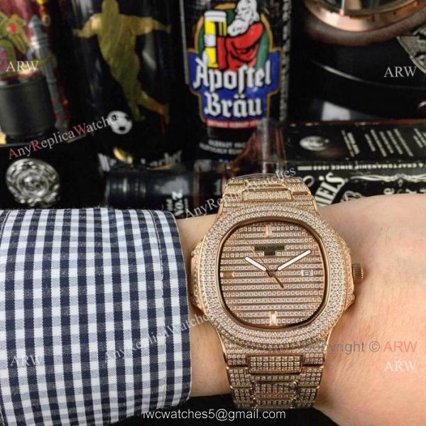 Iced Out Patek Philippe Nautilus Replica watch Quartz Movement 1