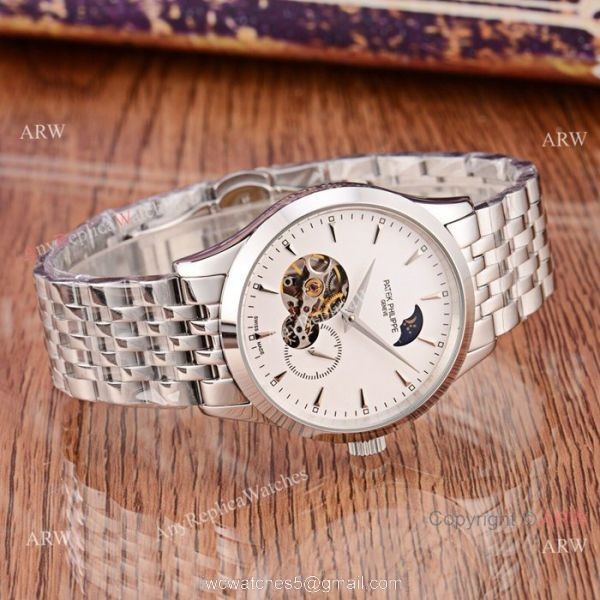 New Style Copy Patek Philippe Moon phase Watch Rose Gold 41mm Case 1