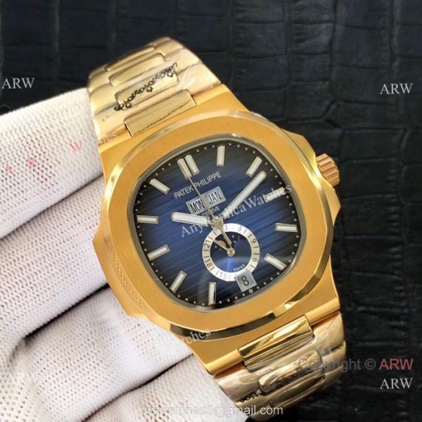 Top Grade Replica Patek Philippe Nautilus Annual Calendar 39.5mm Watch Yellow Gold 1