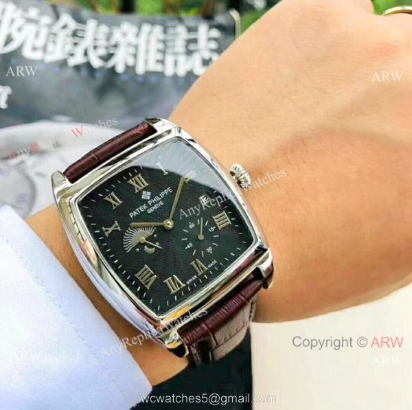 Fake Patek Philippe grand complications 40mm Watch Rose Gold Black Face 1